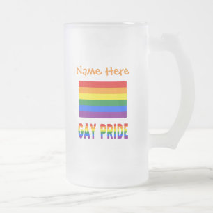 Chope Givrée Drapeau arc-en-ciel personnalisé de la fierté gay