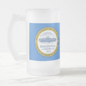 Chope Givrée Drapeau de Boston, Massachusetts Bière en verre dé (Gauche)