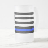Chope Givrée Drapeau de police de la ligne bleue mince (Devant droit)