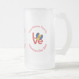 Chope Givrée Drapeau Rouge LOVE Barbadien Personnalisé 