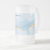 Chope Givrée Élégant Cool Bleu Agate avec ruban Parties scintil (Devant droit)