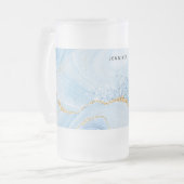 Chope Givrée Élégant Cool Bleu Agate avec ruban Parties scintil (Devant gauche)