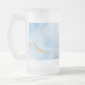 Chope Givrée Élégant Cool Bleu Agate avec ruban Parties scintil (Gauche)