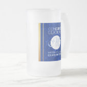 Chope Givrée Élégant Graduation Monogramme Bleu Marbre Or Huile (Devant droit)