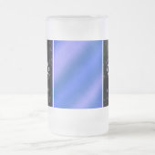 Chope Givrée Élégant marbre noir et monogramme Royal Blue Foil (Centre)