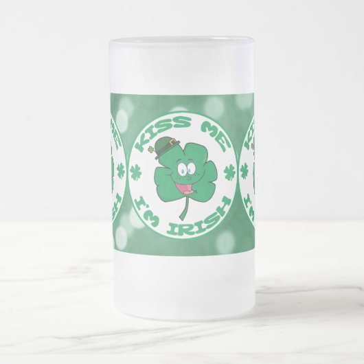 Chope Givrée Embrasse-moi Je suis Irlandais Clover Face Green B (Centre)