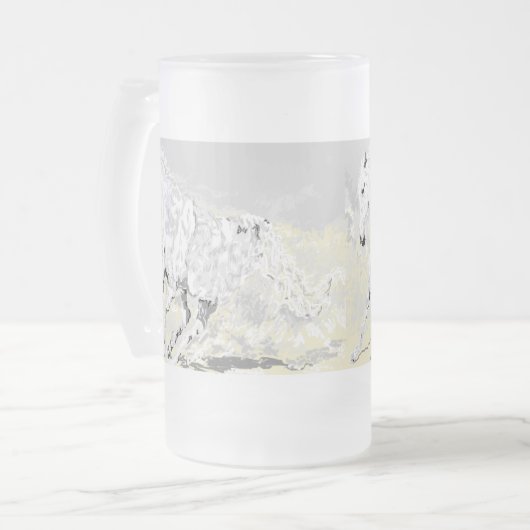 Chope Givrée Étalon blanc en verre dépoli en mouvement (Devant gauche)