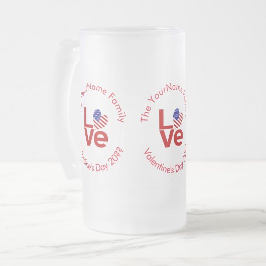 Chope Givrée États-Unis Amérique Drapeau Red Love Personnalisé (Devant gauche)