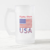 Chope Givrée Etats-Unis Amérique Drapeau Rouge Personnalisation (Gauche)