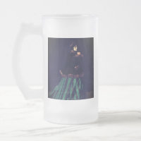 Femme Monet en robe verte