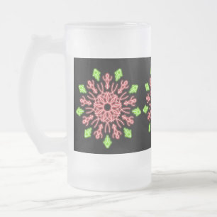 Chope Givrée Fleur de néon rouge et vert