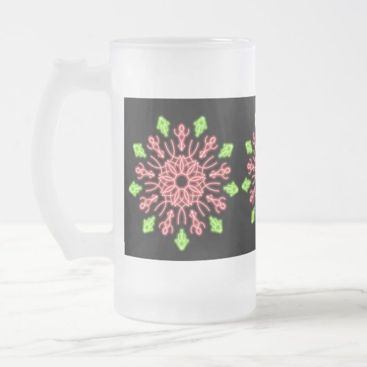Chope Givrée Fleur de néon rouge et vert (Gauche)