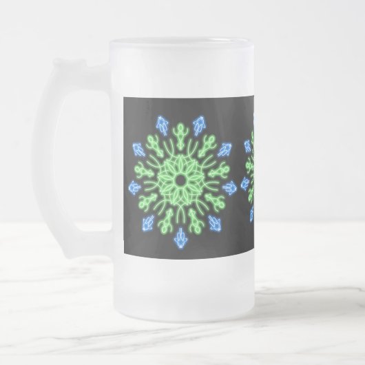 Chope Givrée Fleur de néon vert et bleu (Gauche)