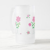 Chope Givrée Fleur rose vif Motif Faux Applique sur blanc (Devant gauche)