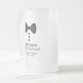 Chope Givrée Fun Groomsman Cravate noire Tuxedo Frosted Beer Mu (Devant gauche)