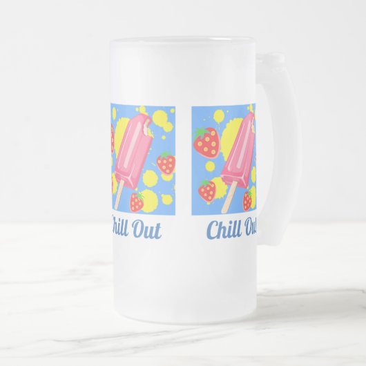 Chope Givrée Fun Rose Popsicle et fraises Chill Out (Devant droit)