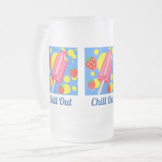 Chope Givrée Fun Rose Popsicle et fraises Chill Out (Devant gauche)