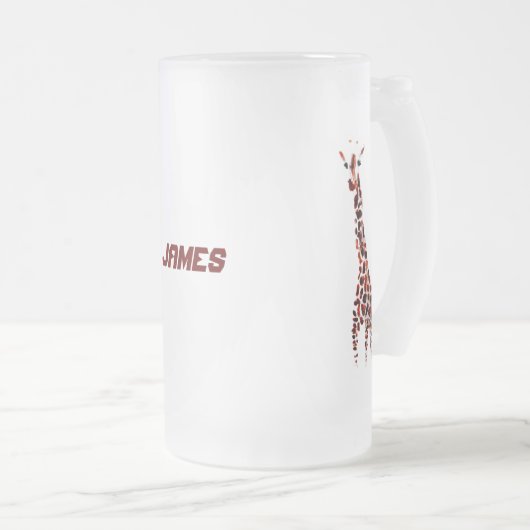 Chope Givrée Giraffes d'art faunique Nom personnalisé (Devant droit)