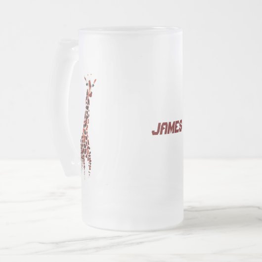 Chope Givrée Giraffes d'art faunique Nom personnalisé (Devant gauche)