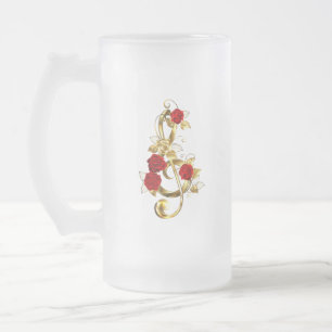 Chope Givrée Golden Treble Clef avec fleurs Roses
