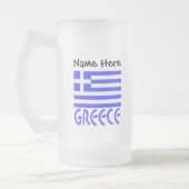 Chope Givrée Grèce et drapeau grec avec votre nom (Gauche)