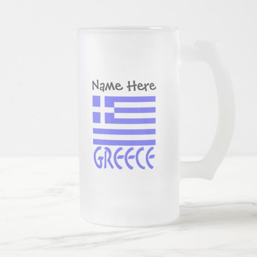 Chope Givrée Grèce et drapeau grec avec votre nom (Droit)