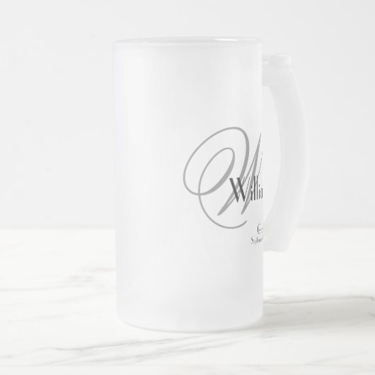 Chope Givrée Groomsman Cadeau Moderne Monogramme Initial & Nom  (Devant droit)