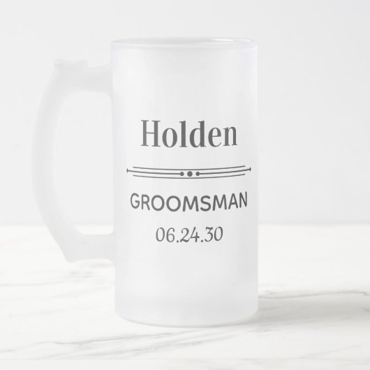 Chope Givrée Groomsman Favorisé Personnalisé (Gauche)