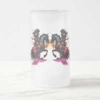 Guerrier équitation cheval en aquarelle