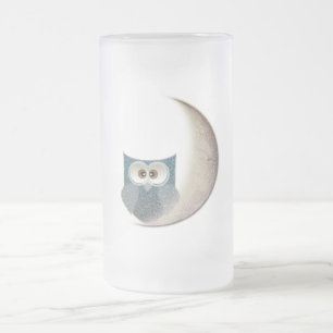 Chope Givrée Hibou pelucheux sur la lune