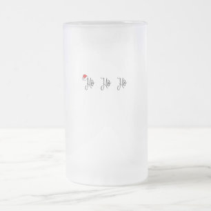 Chope Givrée Ho Ho Ho portant un chapeau de santa rouge