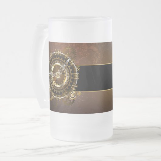 Chope Givrée Horloge Steampunk avec des engrenages anciens (Devant gauche)