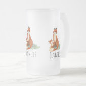 Chope Givrée Illustration de l'aquarelle Momma Fox et Baby (Devant droit)