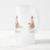 Chope Givrée Illustration de l'aquarelle Momma Fox et Baby (Devant droit)