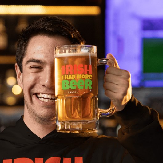 Chope Givrée Irlandais J'Avais Plus De Viande De Verre Frosted 