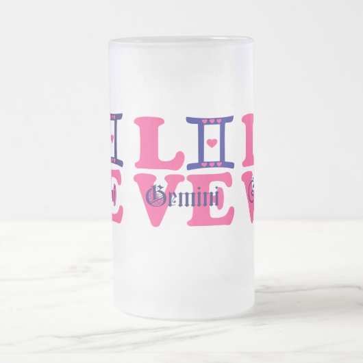 Chope Givrée ♊  J'Aime Gemini-Best Zodiac Signe Bière Gelée (Centre)