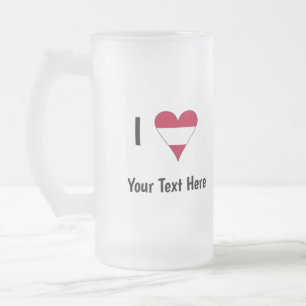 Chope Givrée Je (Drapeau Autrichien Cœur Amour) Votre Texte