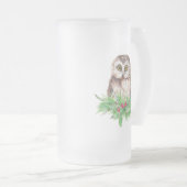 Chope Givrée Joli Humour de Chouette de Noël, Aquarelle d'oisea (Devant droit)