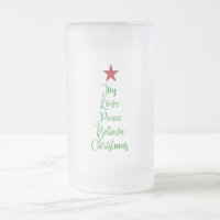Joy Love Paix Croyez l'arbre de Noël avec le rouge