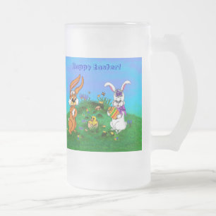 Chope Givrée Joyeuses Pâques ! Lapin avec Bunny et Poussin
