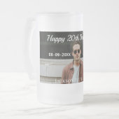 Chope Givrée Joyeux 20e anniversaire simple photo ajouter nom d (Devant gauche)