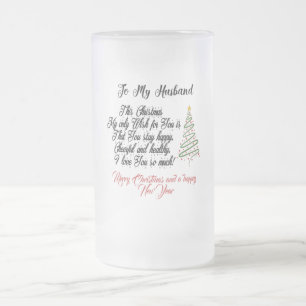 Chope Givrée Joyeux Noël à mon mari Verre givré de bière