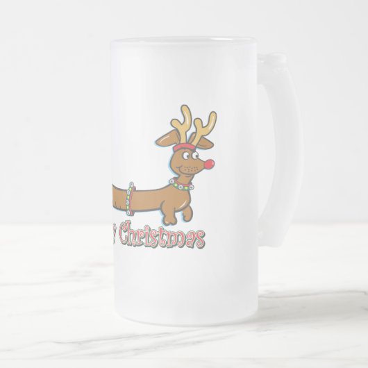 Chope Givrée Joyeux Noël Dachshund (Devant droit)