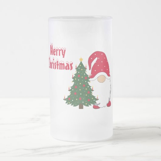 Chope Givrée Joyeux Noël Gnome et Arbre de Noël (Centre)