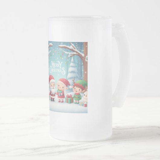 Chope Givrée Joyeux Noël/père Noël/neige elfes (Devant droit)