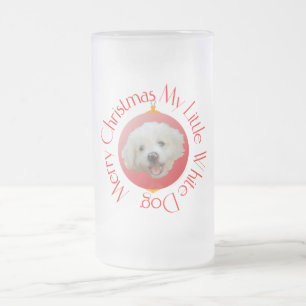 Chope Givrée Joyeux Noël Petit Chien Blanc