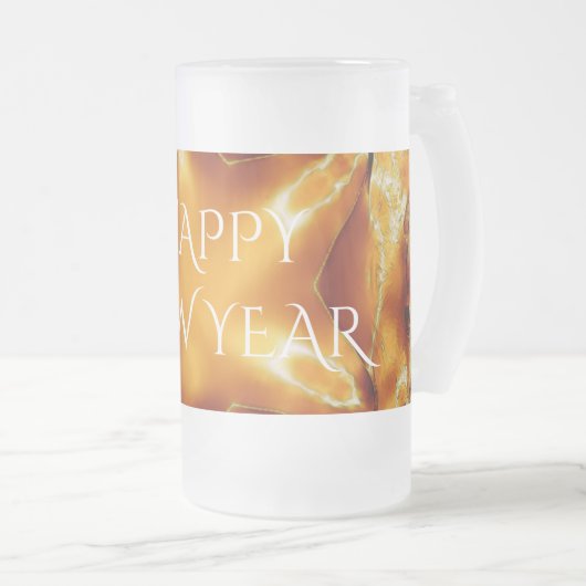 Chope Givrée Joyeux Nouvel An Brown or cuivre Élégante étoile (Devant droit)