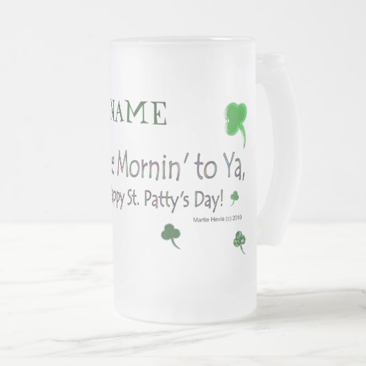 Chope Givrée Joyeux Saint-Patty's Day (1b) - Personnaliser - St (Devant droit)