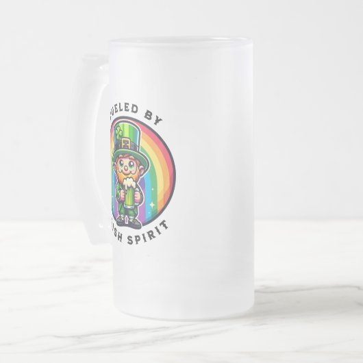 Chope Givrée Joyeux St Patrick's Day Leprechaun avec bière vert (Devant gauche)