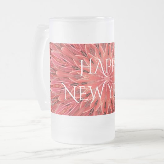 Chope Givrée Kaleidoscope Design Fleur rouge Joyeux Texte du No (Devant gauche)